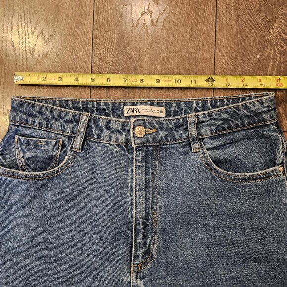 Zara Women's High Waisted Medium Blue Wash Mom Jeans Normcore Streetwear Size 10 - Picture 8 of 13